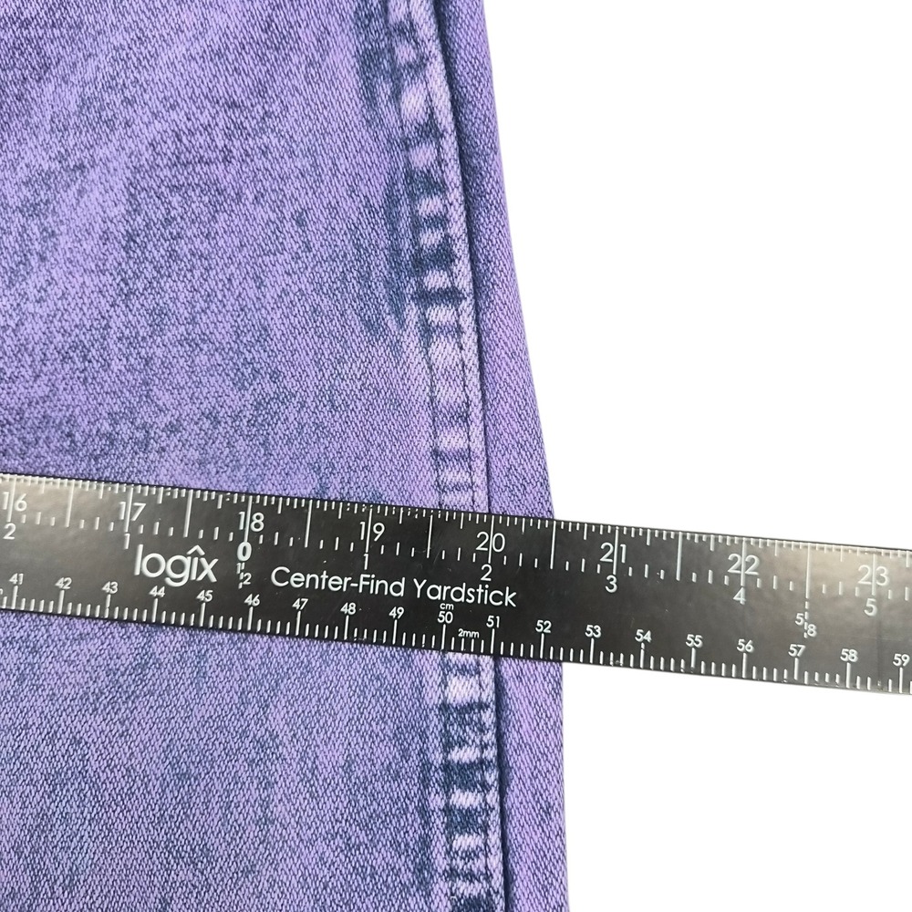 Vintage Wrangler 14MWZAP Purple Acid Wash Jeans High Rise Straight Leg USA 31x34 - Picture 7 of 8